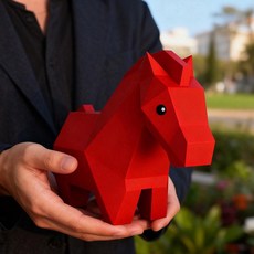 2026년 붉은 말띠 데스크 벽걸이 캘린더 신년토퍼 시무식, 1개, 레드호스 대형 선물 상자