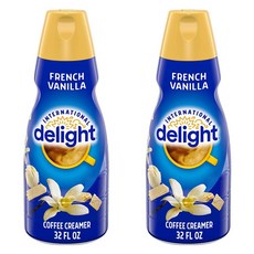 International Delight French Vanilla Coffee Creamer 액상 커피 크리머 프렌치 바닐라 946ml x2팩, 1개입