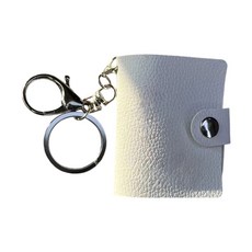 열쇠고리 포켓 앨범 열쇠고리가 있는 소형 사진 앨범 사진 보관 가방 바인더 앨범 포토앨범 바인더 책꽂이, White