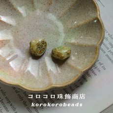 コロコロ珠飾商店 捷克珠 檸檬切片 玻璃珠, 1個, 草綠,1個