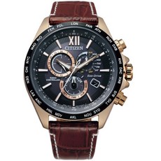 CITIZEN 星辰錶 時尚經典電波光動能男士皮帶腕錶 CB5839-15E