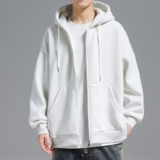 복우롱 남녀공용 따뜻한 기모 무지 후드집업 / 가을겨울 베이직 집업후드