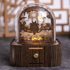 台灣熱銷 八音盒 音樂盒 生日禮物 情侶禮物 居家擺件 千與千尋發條八音盒水晶球夜燈音樂盒木, 龍貓之森新款 / 龍貓音樂