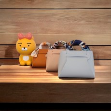 엠디픽 선물가방 1+1 구디백 럭셔리 용돈박스 가죽 선물포장 트윌리 스카프, 있음, 1세트, 오렌지+블루