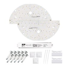 LED모듈 기판 리폼 세트 원형방등(400x190mm) 50W 삼성 국산 자석 설치, 원형방등400x190mm(2장)50W, 보급형 / 삼성 SA등급(3528칩), 6500K(밝은 하얀빛)