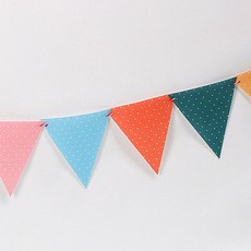 무늬펠트지-무지개도트가랜드, 트와인끈(3마) 추가, 1개