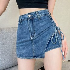 cammello 여성 데님 옆셔링 치마반바지 하이웨이스트 속바지치마 빅사이즈 핫팬츠