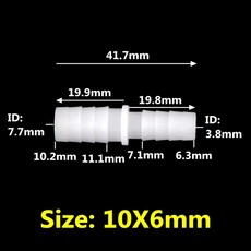 3 50pcs 2 4 9mm 12mm 파고다 정원 펌프 공기 호스 수족관 PE 탱크 물 직접 관개 커넥터 어댑터 플라스틱, 10X6mm PE