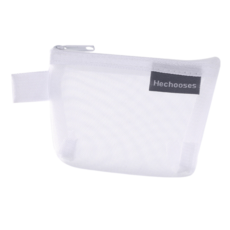 Hechooses 兒童網紗零錢包 輕巧迷你收納袋 透明拉鍊小錢包