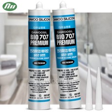 [다우몰] 고접착 욕조용 프리미엄 바이오 실리콘 다우실 707 백색 / 욕실 주방 세탁실 아크릴욕조 곰팡이방지 실란트, 2개