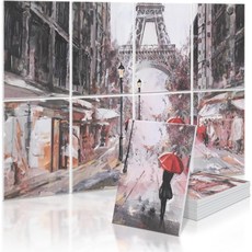 벽용 소닉 어쿠스틱 아트 자가 접착 방음 패널 48인치 X 32인치 고밀도 흡음 단열 베벨 에지 스튜디오 처리 타일 장식용 소음 감소, Art Acoustic, Eiffel Tower