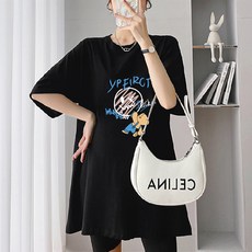 AIRASI 여성 임산복 빅사이즈 루즈핏 라운드넥 순면 반팔 프린트 티셔츠