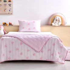 [모던하우스 인천점] 소프트브리즈 고주파 얇은 차렵이불 150x200 스마일하트 핑크 -[CZ0226009]