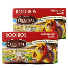 셀레스티얼 시즈닝 루이보스티 차 마다가스카르 바닐라 디카페인, 42g, 20개입, 2개