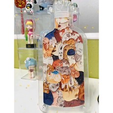 肥婆奶奶 貓咪拼圖 創意拼圖 瓶子裡的萌寵 可愛貓貓 狗狗拼圖 壓克力拼圖 安靜瓶 手工拼圖 生日禮物 上課無聊, 1個, 貓貓, 約42片