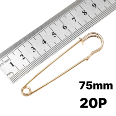 ETCM 침구 이불 고정 의류장식용 대형 옷핀 75mm 20p, 20개, 골드