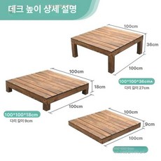 야외 평상 데크 정자 마당 간이 마루 들마루 대나무, 18cm 표준 패널 5년 90x90