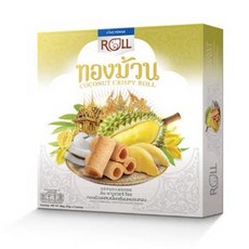 킹파워 태국 면세점 오리지널 ROLL 혼합맛 킹폴 커피 오믈렛 초콜릿 코코넛 밀크, 1개, N. 두리안 코코넛 롤 180g