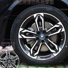 限時下殺 【iX1專用】適用23-24小改款用於寶馬iX1輪轂貼紙改裝飾熏黑化碳縴維防水車貼劃痕修複膜配件, 烤漆白色O版拍一貼五個輪, 1個