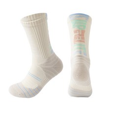 킴스브로 스포츠 압박 쿠션 마라톤 러닝양말, 베이지, 3개입