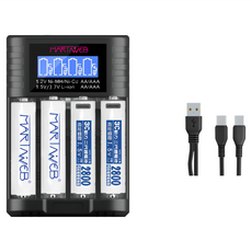 martinweb 1.5V Type-C充電鋰電池液晶充電器套裝(1.5V/1.2V通用)3號/4號, 1個