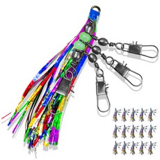 대용량 문어도래 3단 축광구슬 색동 꼴뚜기 야광 타코도래, 1개, 15개입