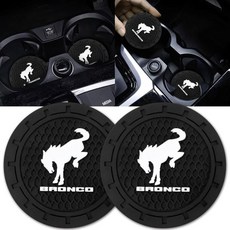 포드 브롱코용 차량 컵홀더 코스터 매립형 실리콘 내부 액세서리 2.75인치 2개 검은색, 검정-컵-06