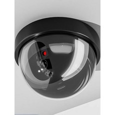 [붙이기만 하면 설치끝] 모형CCTV 시시티브 LED램프 무타공, 업그레이드 반달 모형 카메라 1개