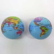 6.3cm 지구본 스트레스 볼 부드러운 PU 스펀지 소재 반려동물용 감압 장난감, 1개