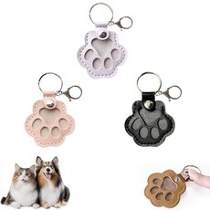 OYB 3피스 강아지 모피 보관 열쇠고리 반려동물 털 보관 열쇠고리 가방 지갑 발바닥 참 키 홀더 (C), c