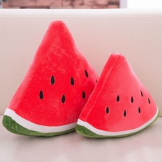 수박 캐릭터 봉제 인형 쿠션 포근한 바디필로우 낮잠 베개 침대 인테리어 소품, 삼각형