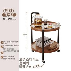 소파 탁자 이동식 미니 브라운 쇼파 우드 보조 베드, 원형 풀리 40x69 월넛색 무소음 휠