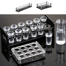 잔트레이 6구 샷잔 홀더 파티 받침대 업소용 술잔, 투명블랙 2열6구, 1개