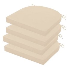 홈라이시안 야외 의자 쿠션 세트 6 18.5 x 16 인치 파티오 쿠션 방수 미끄럼 방지 타이(페이즐리), 1 - Beige, 18.5x16x3|4 Pack