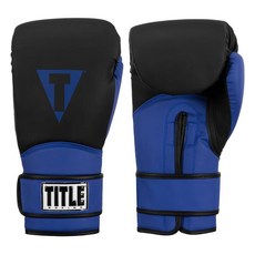 TITLE 征服訓練款 加長款 超保護手套 手腕守護神 輕量化 拳擊 MMA 泰拳 踢拳 沙袋手套, 藍色, 1個