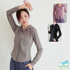 【BODYAIR】雙開拉鍊小收腰連帽外套 (瑜珈.運動.慢跑.透氣.舞蹈.運動外套)