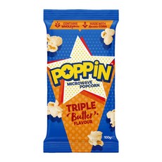 호주 포핀 전자렌지용 트리플 버터맛 팝콘 Poppin Microwave Popcorn Triple Butter Flavour, 100g, 1개