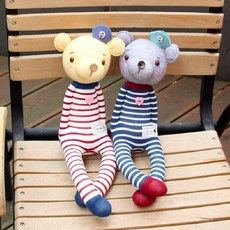 롱롱다리 마린 베어 양말인형 교구 펠트diy, 네이비and화이트, 1개