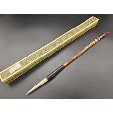 火炬牌 精品鶴腳 上海工藝 出鋒5.1釐米 鋒寬0.8釐米 小號 長鋒純羊毫毛筆 80年代生產 牛角頂鬥 帶原包裝盒, 1個, 參考詳情頁