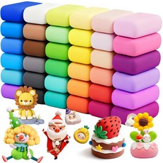 에센슨 에어 드라이 클레이 100가지 색상 어린이용 모델링 DY 몰딩 매직 선물, 100 Colors, 36 colors