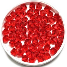 Bead 크리스탈 4mm 주판알비즈 한팩 100알 컬러선택, 레드, 1개