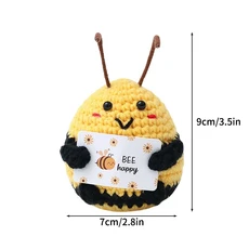 긍정적 인 크로 셰 뜨개질 꿀벌 에너지 동물 돼지 토끼 미니어처 데스크탑 장식 룸 카와이, 03 S4