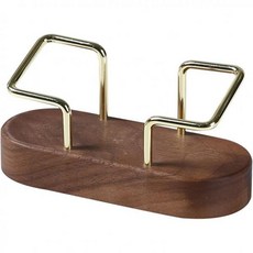 12015307 명함 꽂이 케이스 거치대 목재 홀더 오가나이저 2개 팩 - 사무실 및 가정용 책상 디스플레이 스탠드 수납 선반이 달린 카운터 메모 액세서리 책상용 랙 Brown, 브라운, Ellipse