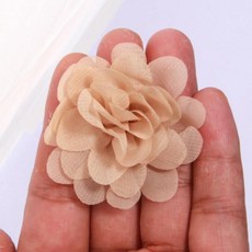 수제 작은 쉬폰 패브릭 인공 꽃 머리 웨딩 드레스 모자 홈 인테리어, 18. Khaki