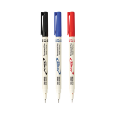 자바펜 세필 유성펜 네임펜 얇은 네임펜 세필형 0.5mm 12개, 검정 12개 (1타)