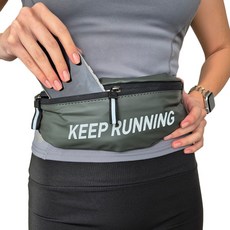 투바이젠 KEEP 러닝 힙색 벨트 허리 가방, 1개, 다크그린