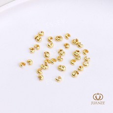 100개 스토퍼 스페이서 골동품 라운드 부자재 비즈 엔드 결과 짜기, 3mm 골드 100pcs