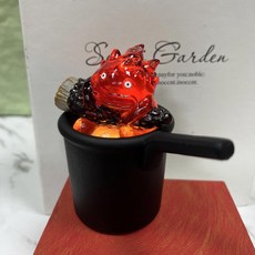 지브리 하울의 캘시퍼 피규어 성 모닥불 LED 캐스퍼 지브리 굿즈 움직이는, 화로 카시파 평바닥, 1개, 기본 색상