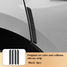 호환 Xpeng G6/G9 차량 도어 충돌 방지 스트립 안티 스크래치 실리콘 충격 흡수 보호 스티커 차량 수정 용, 04 Black 4pcs