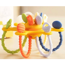 실리콘 손 감각 발달 치발기. 치아발육기 교육 장난감, 1개